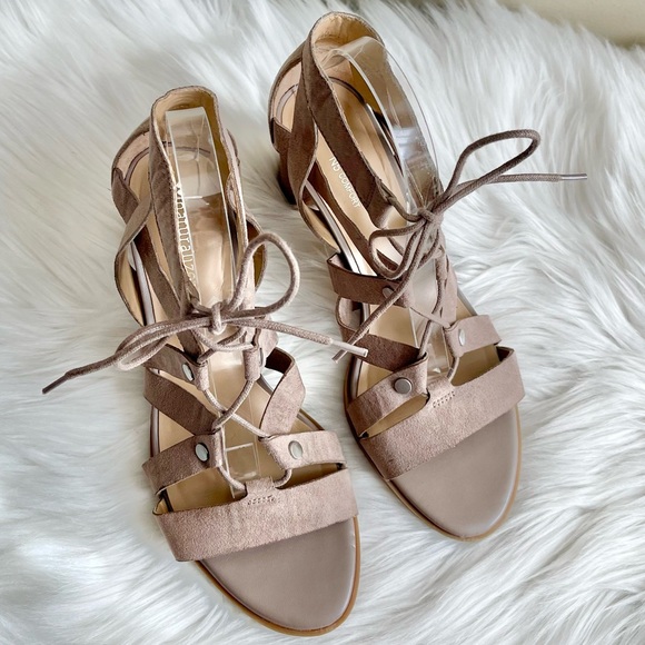 Naturalized London N5 Comfort Lace Up Faux Suede Heels - Picture 3 of 6